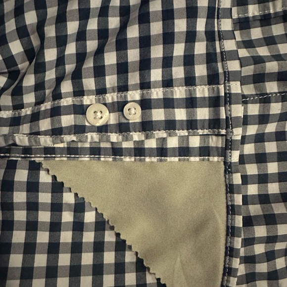 Huk brand gingham dress shirt; breathable and in excellent condition. - Picture 5 of 6